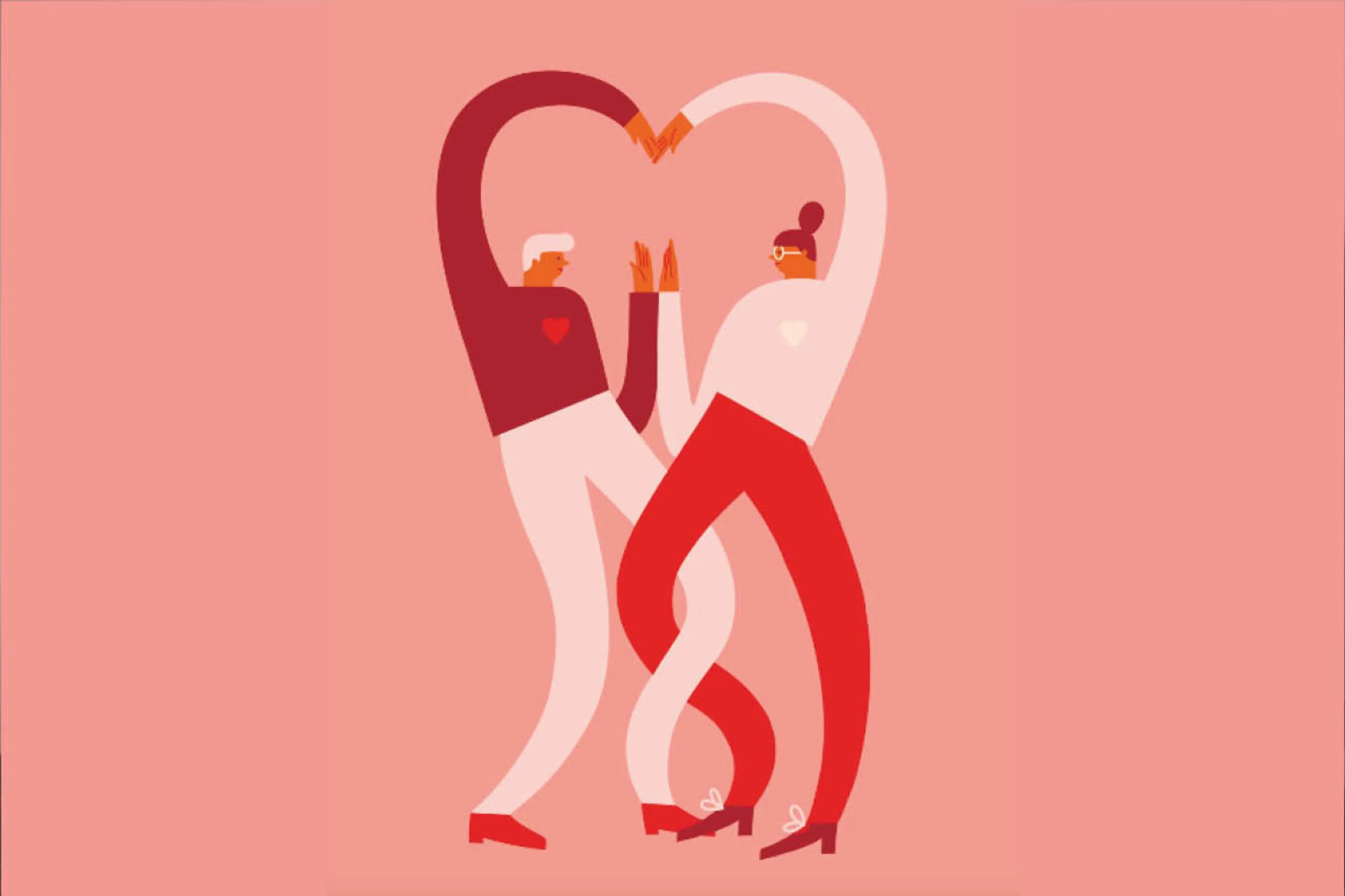 Illustratie van twee mensen die met hun